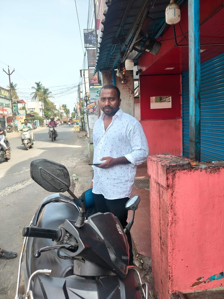 Velan Enterprises customer with rented bike